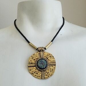 Blue Green Druzy Necklace and Earrings